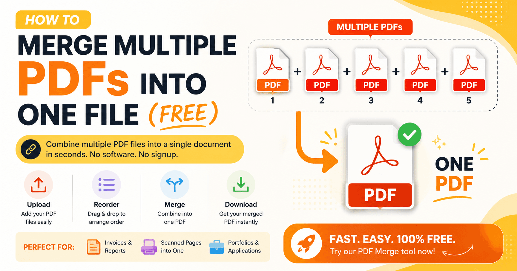 How to Merge Multiple PDFs into One File (Free)